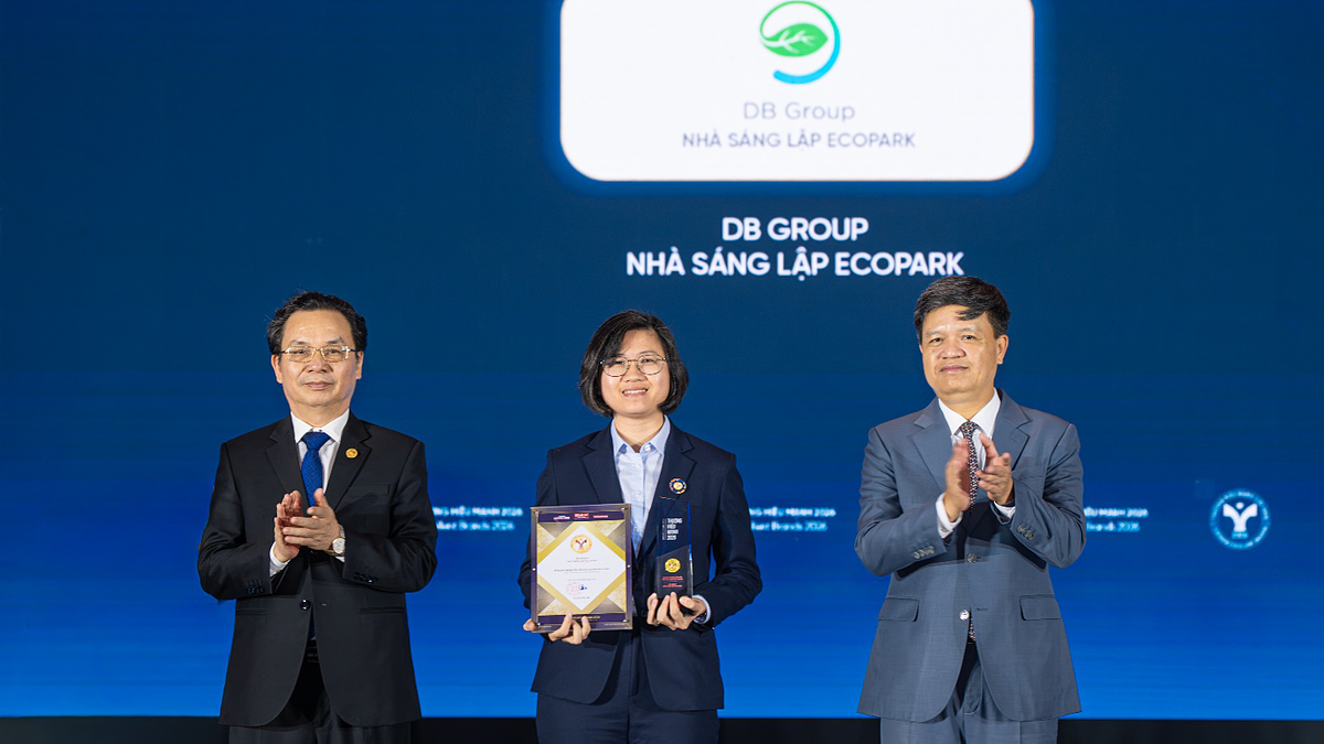 Đại diện DB Group, nhà sáng lập Ecopark, nhận giải Thương hiệu doanh nghiệp dẫn đầu kinh tế tư nhân 2026